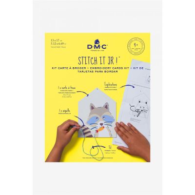 Kit carte à broder enfant DMC - Raton Laveur 13x17 cm