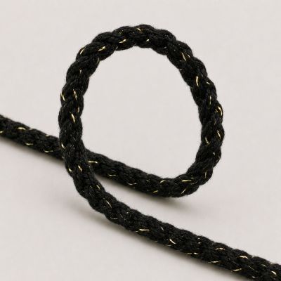 Cordon Sweat Tressé Lurex 5 mm Noir - Au mètre