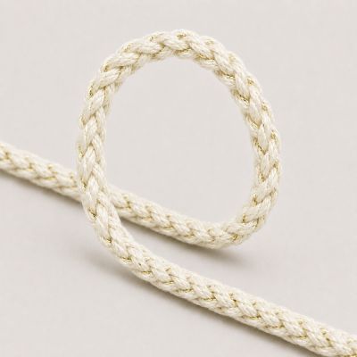 Cordon Sweat Tressé Lurex 5 mm Ecru - Au mètre
