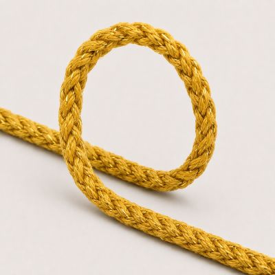 Cordon Sweat Tressé Lurex 5 mm Jaune - Au mètre