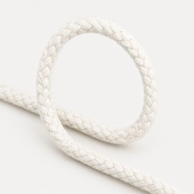 Cordon Sweat Tressé 6 mm uni Blanc