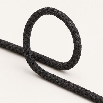 Cordon Sweat Tressé 6 mm uni Gris anthracite