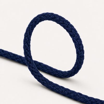 Cordon Sweat Tressé 6 mm uni Bleu marine - Au mètre