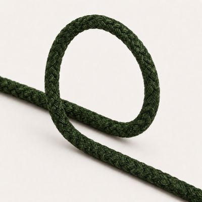 Cordon Sweat Tressé 6 mm uni Vert foncé