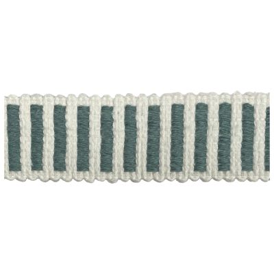 Sangle aspect crochet 30 mm Bicolore Vert bleu et Blanc x1m