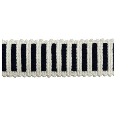 Sangle aspect crochet 30 mm Bicolore Noir et Blanc x1m