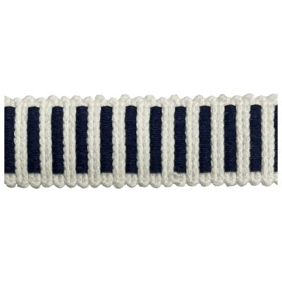 Sangle aspect crochet 30 mm Bicolore Bleu marine et Blanc