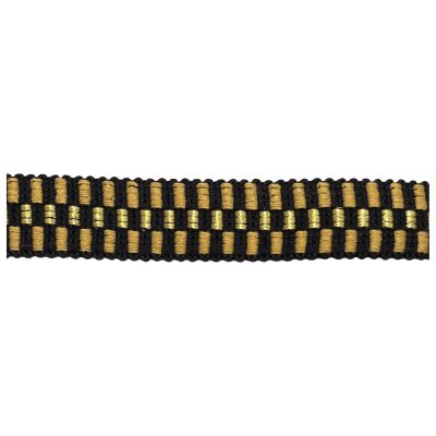 Sangle Lurex 30 mm Damier Or x1m