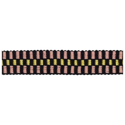 Sangle Lurex 30 mm Damier Vieux Rose x1m