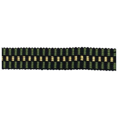 Sangle Lurex 30 mm Damier Vert Kaki x1m