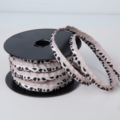 Passepoil Velours 7 mm motif Léopard Beige x1m