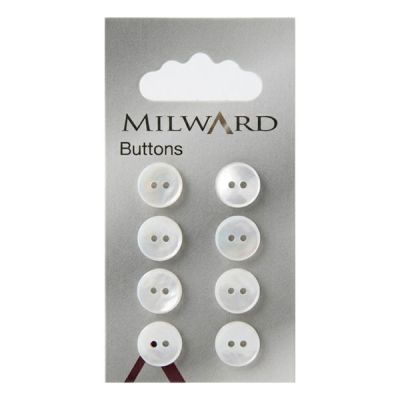Bouton Milward nacré 11 mm x8