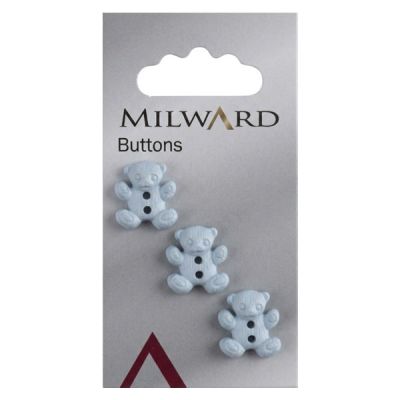 Bouton Milward Ourson bleus 17 mm x3