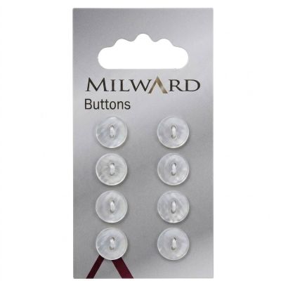 Bouton Milward Nacré 2 trous 11 mm x8