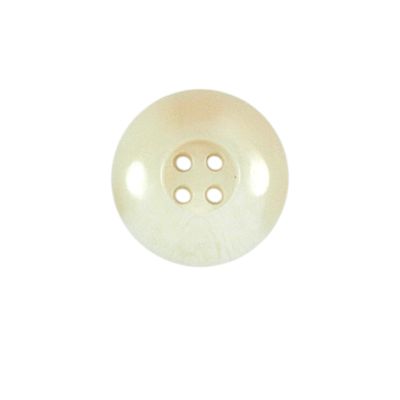Bouton incurvé nacré Vera 18 mm - Blanc