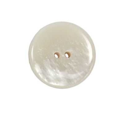 Bouton nacré plat Kate 22 mm - Blanc