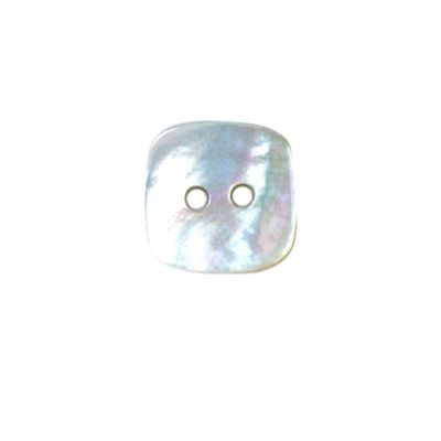 Bouton carré nacré asymétrique Louis-François 14 mm - Blanc