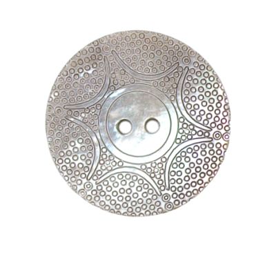 Bouton nacré gravé Laurence 27 mm - Blanc