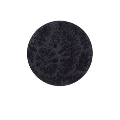 Bouton fleur gravé Pauline 22 mm - Noir