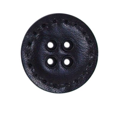 Bouton Joel aspect cuir 27 mm - Noir