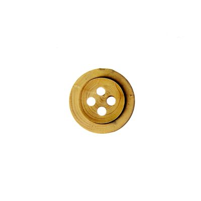 Bouton bois bourrelet effet brulé - 14 mm
