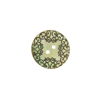 Bouton nacré  gravé 22 mm - Vert clair 
