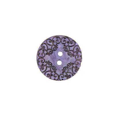Bouton nacré  gravé 22 mm - Violet clair