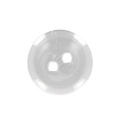 Bouton rond transparent Camille 22 mm - Blanc