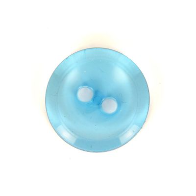 Bouton rond transparent Camille 22 mm - Bleu