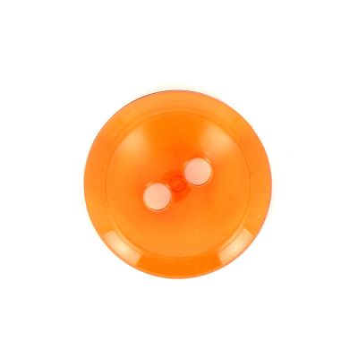 Bouton rond transparent Camille 22 mm - Orange