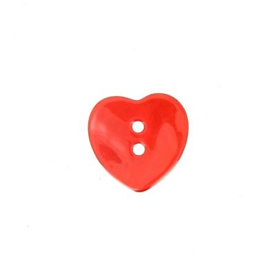 Bouton nacré cœur 20 mm - Orange