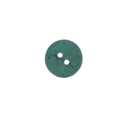 Bouton bois coco teint Hubert 10 mm - Vert  d&#039;eau