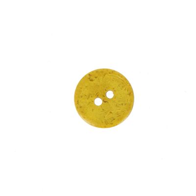 Bouton bois coco teint Hubert 10 mm - Jaune