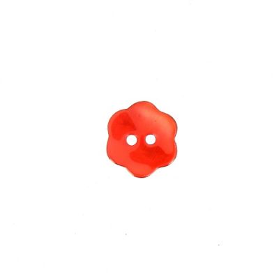 Bouton nacré fleur 14 mm - Orange