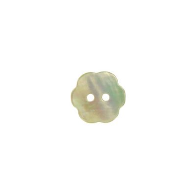 Bouton nacré fleur 14 mm - Ecru