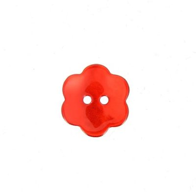 Bouton nacré fleur 20 mm - Orange