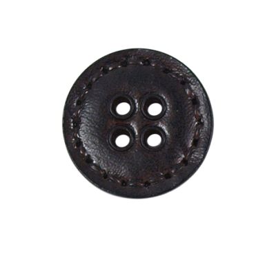 Bouton Joel aspect cuir 22 mm - Marron