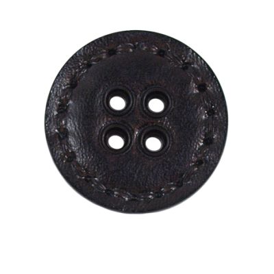 Bouton Joel aspect cuir 27 mm - Marron