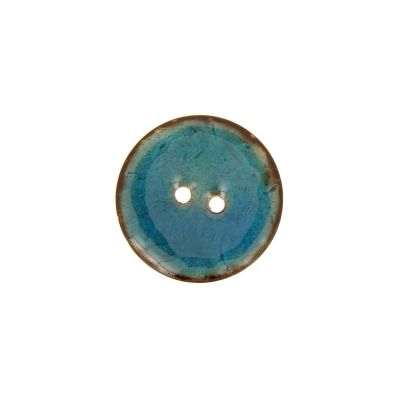 Bouton en bois brillant 20 mm - Bleu