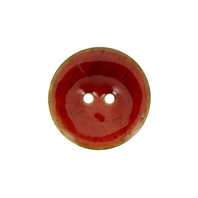 Bouton en bois brillant 25 mm - Rouge
