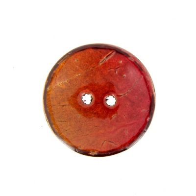 Bouton bois Claudie brillant 30 mm - Rouge orangé