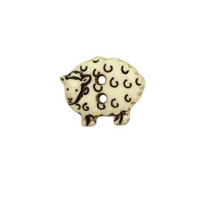 Bouton mouton 14 mm - Beige
