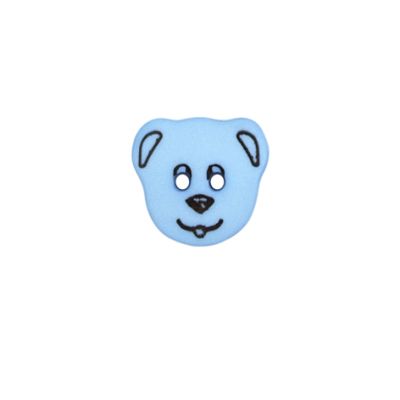 Bouton Karl ourson 14 mm - Bleu