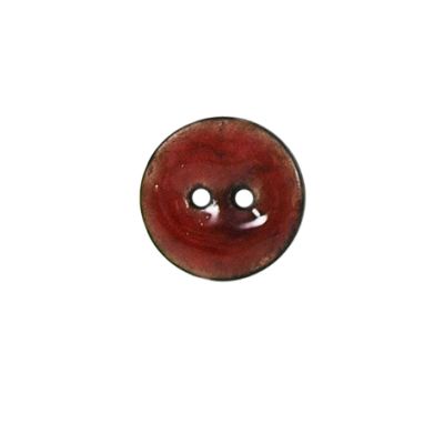 Bouton bois laqué Velentino 15 mm - Rouge