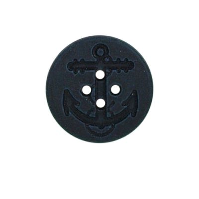 Bouton Pierre ancre 22 mm - Noir