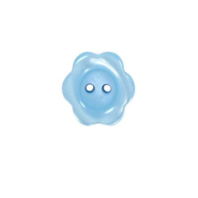 Bouton Yves fleur 15 mm - Bleu