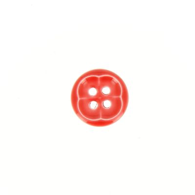 Bouton forme fleur 12 mm - Rouge