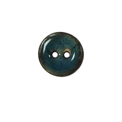 Bouton bois laqué Velentino 15 mm - Bleu