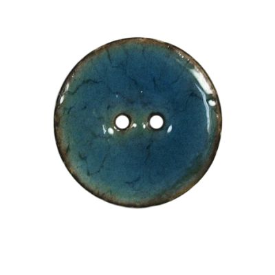 Bouton bois laqué Velentino 25 mm - Bleu