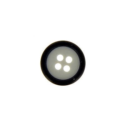 Bouton bicolore 15 mm - Gris/Noir